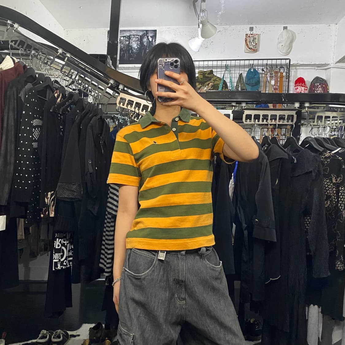 Bape 로고패치 스트라이프 반팔티셔츠 상품이미지1