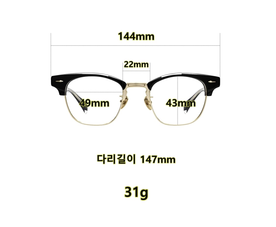 49사이즈의 하금테 (블랙/앤틱골드) 새제품 상품이미지6