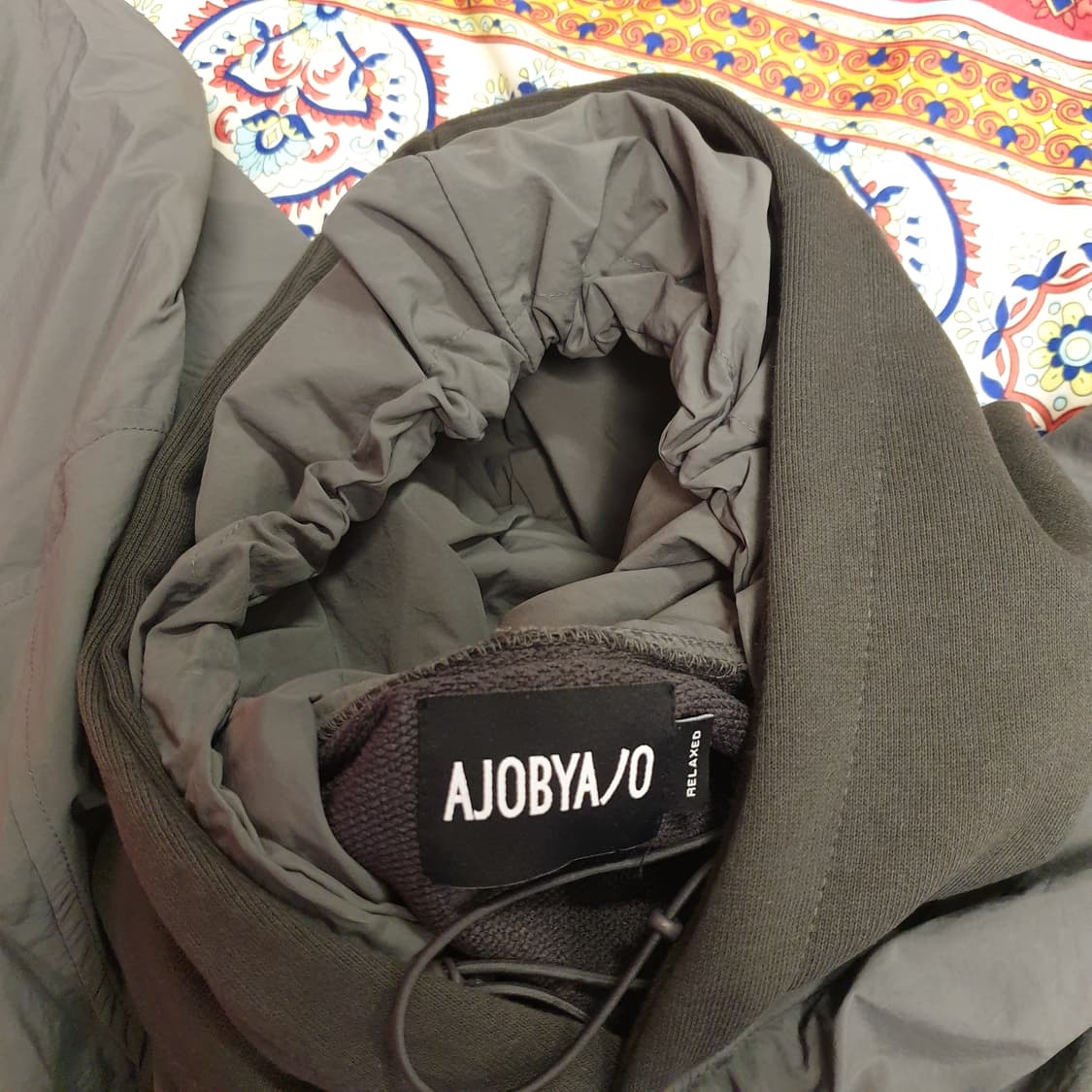 AJOBYAJO Layered Nylon Hoodie [CHARCOAL] 상품이미지5