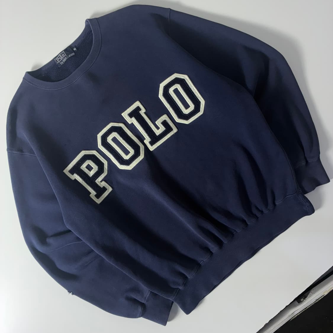 Polo  폴로 랄프로렌 90,s 스펠아웃 패치 네이비 맨투맨 상품이미지2