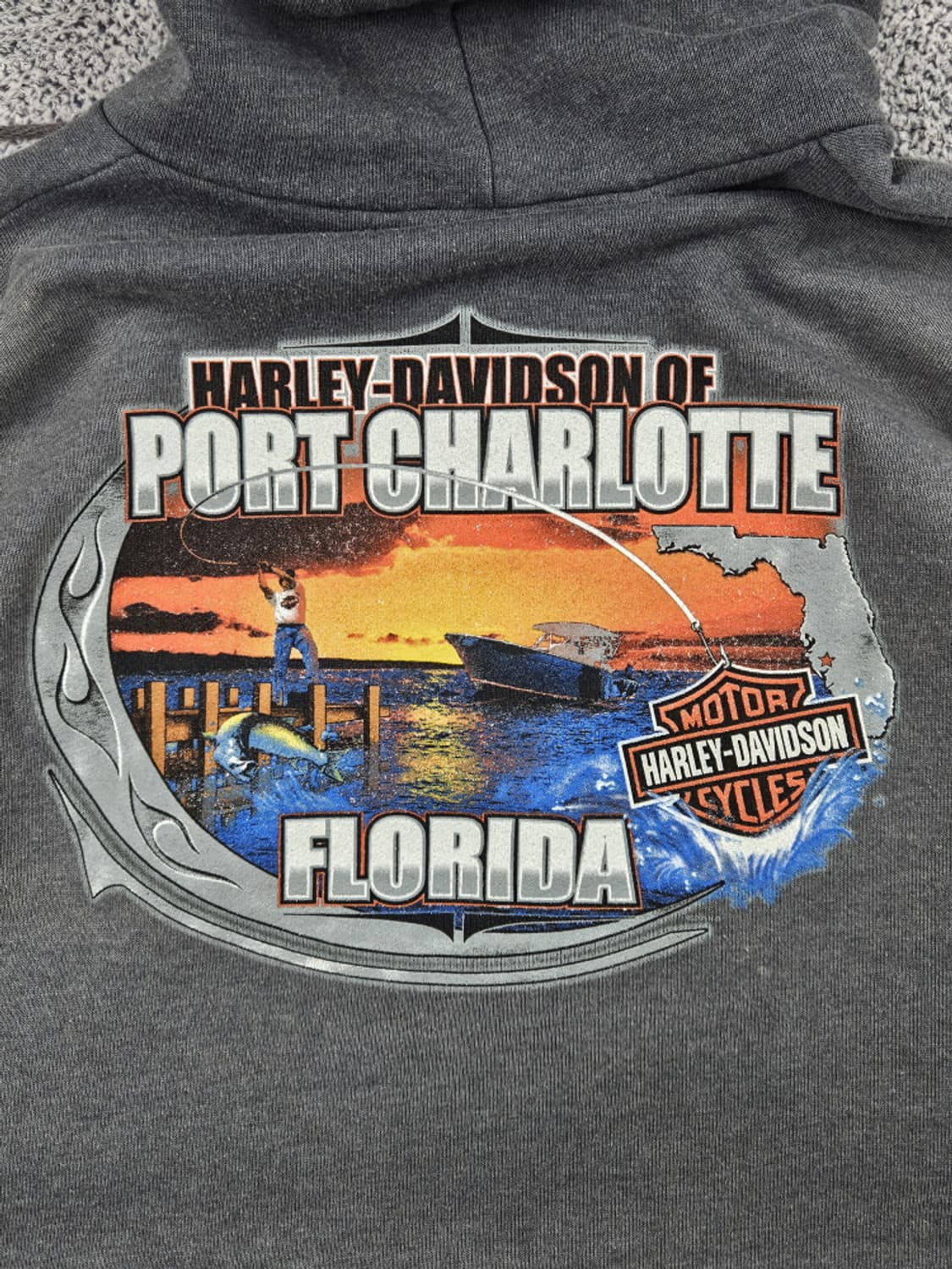 할리 데이비슨 포트 샬롯 프린팅 로고 후드집업 ( M ) / 10129 상품이미지10