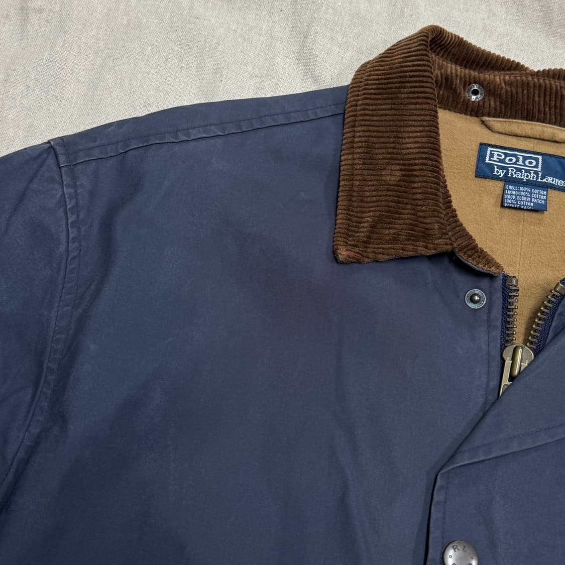 폴로랄프로렌 90s 코튼 라이닝 왁스 배색 헌팅 자켓 L 상품이미지10