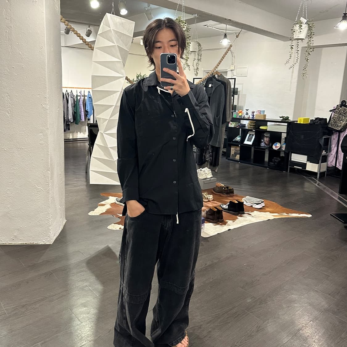 요지야마모토 라인 오버사이즈 셔츠 상품이미지4