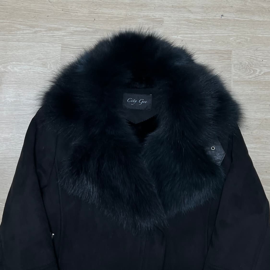 시티지 여성 스웨이드 가죽 폭스퍼 무스탕자켓 [블랙] 88-96-160 상품이미지2