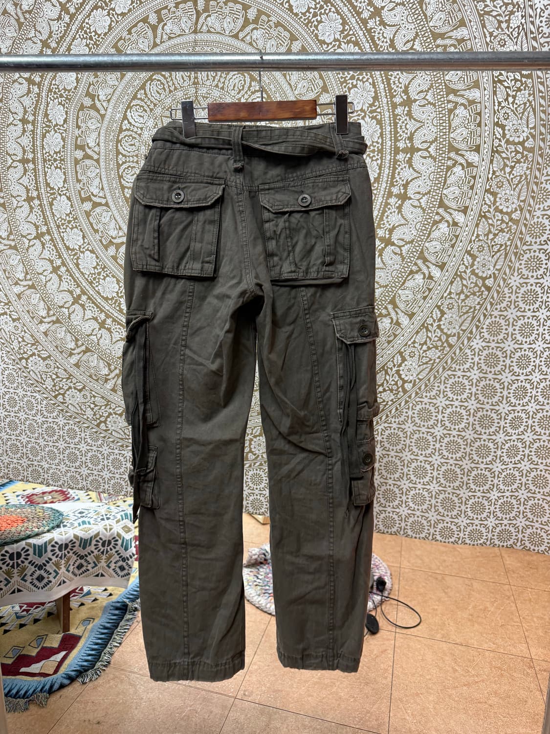 빈티지 여성 벨티드 포켓 카고팬츠 (Z1020) 상품이미지5