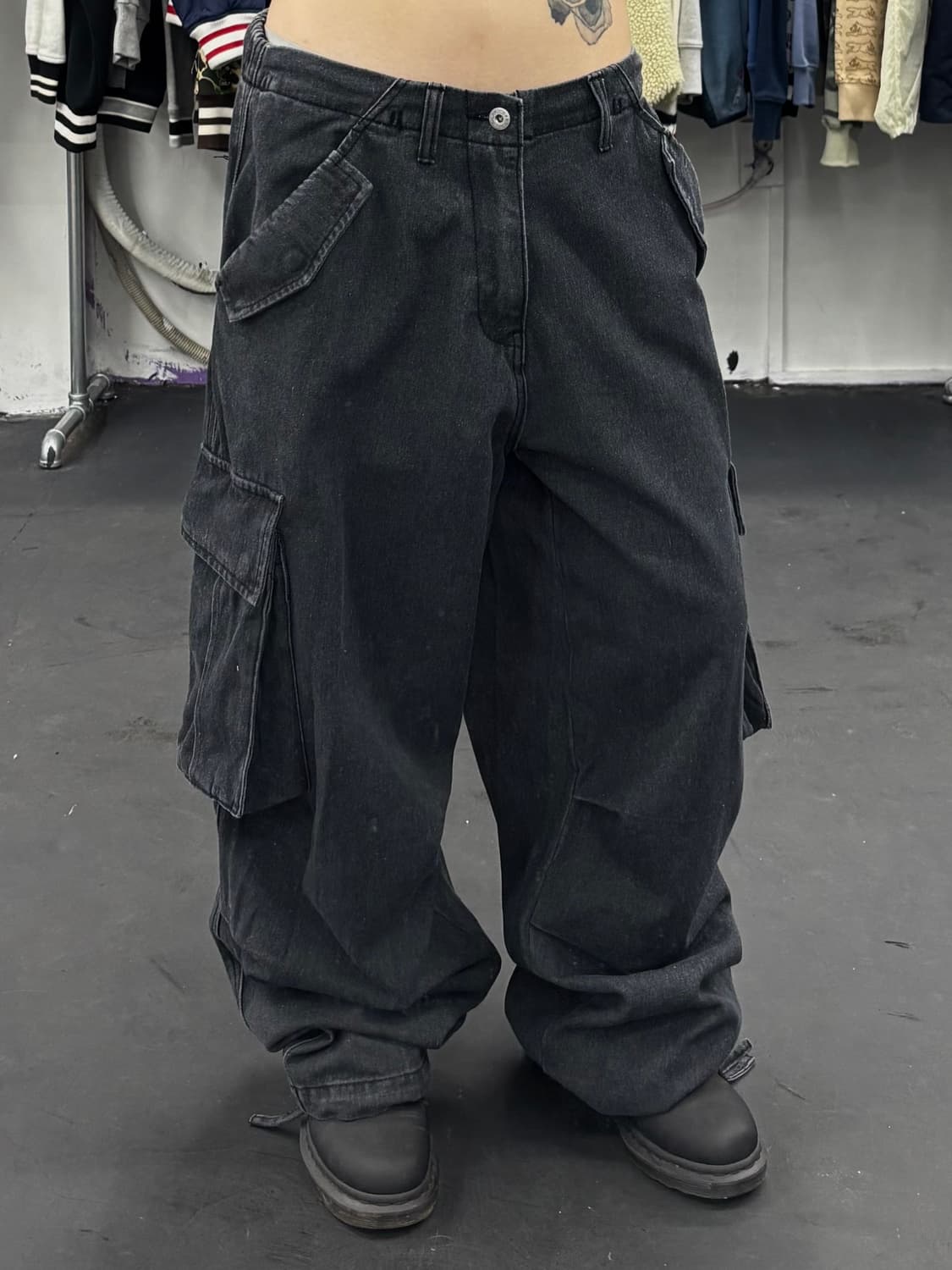 밴딩 와이드 카고팬츠 상품이미지1