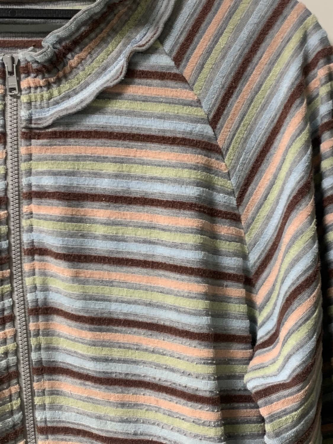 빈티지 스트라이프 셔링 집업 상품이미지2