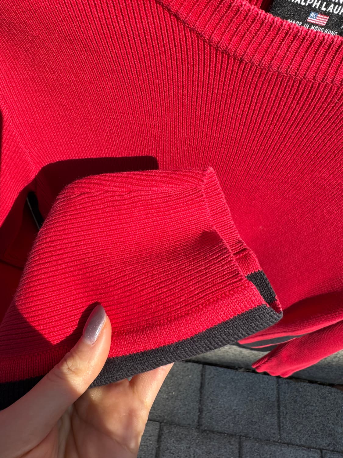 90s Polo Jeans RL 랄프로렌 레드 니트 상품이미지3