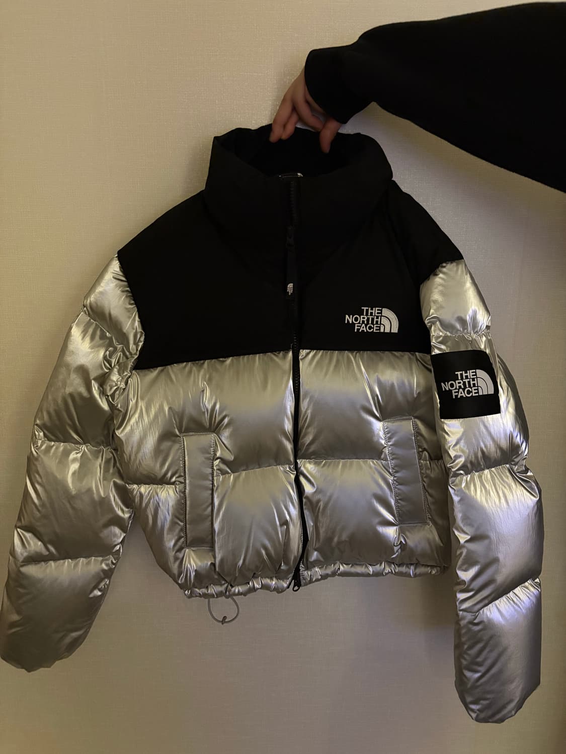 노스페이스 패딩 (은색 / 새상품) s사이즈 상품이미지1