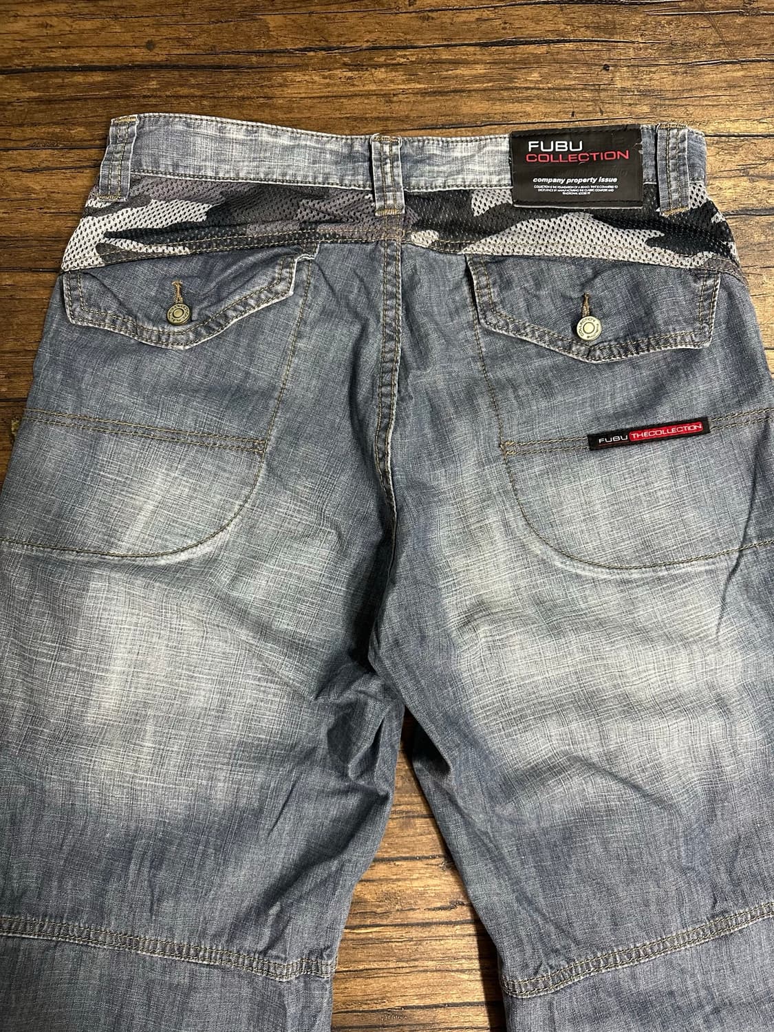 후부(FUBU) THE COLLECTION 카모 메쉬 패치 데님 카고팬츠 상품이미지8