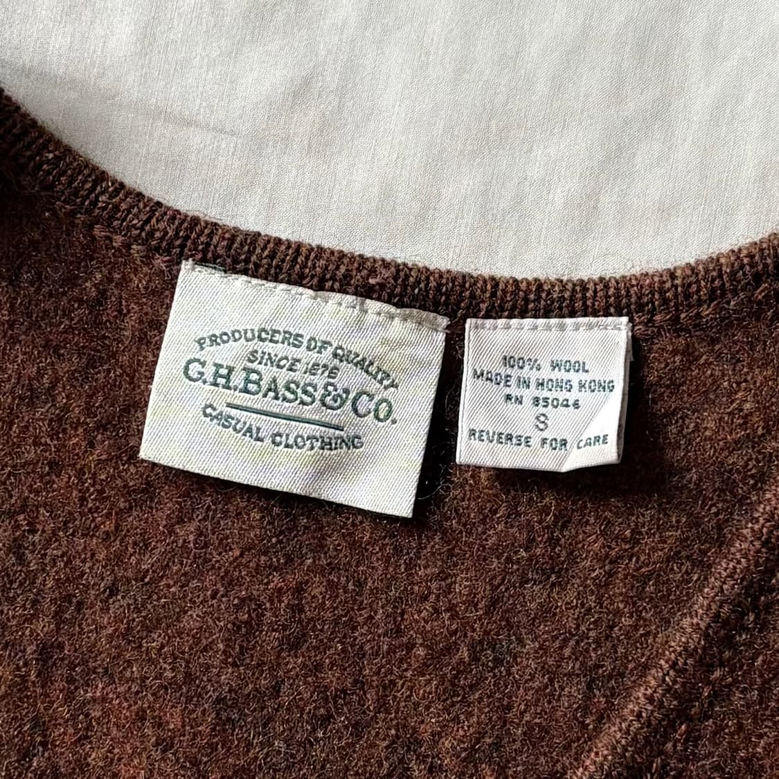 [W44] 90s USA G.H.BASS & CO. 브라운 집업 베스트 상품이미지3
