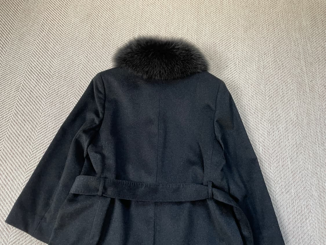 발망 폭스 퍼 칼라 캐시미어 롱 코트 J03490 상품이미지8