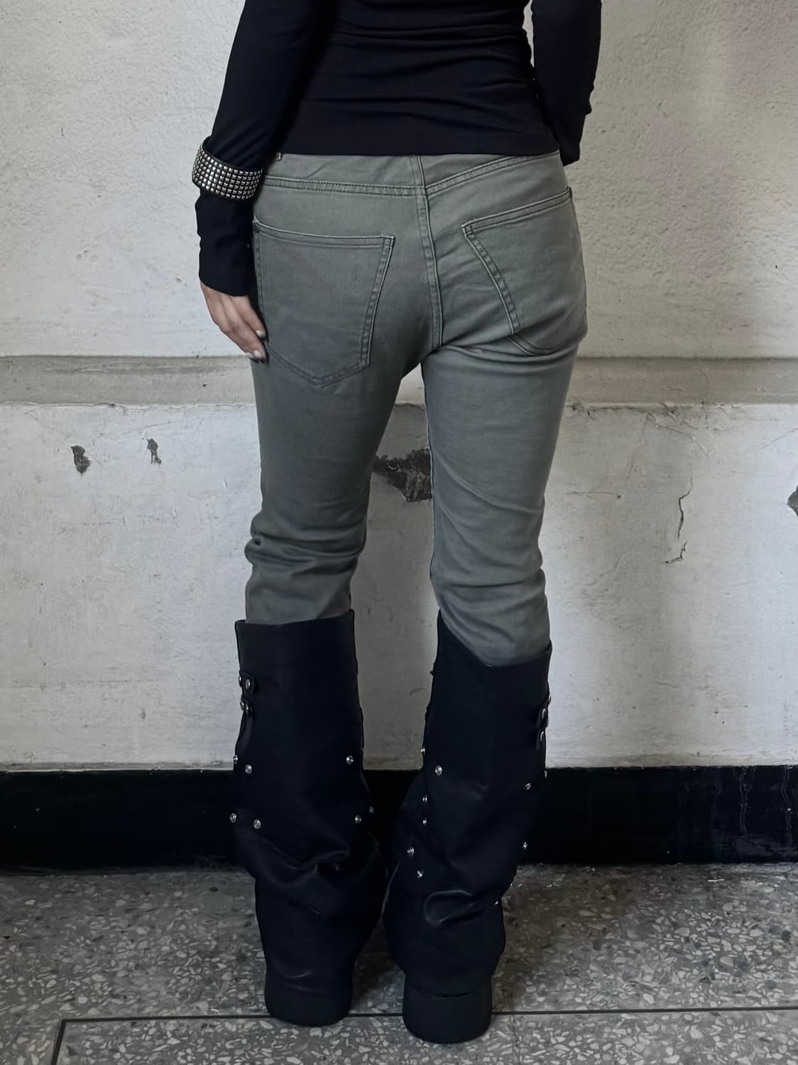 Khaki cotton biker pants 상품이미지2