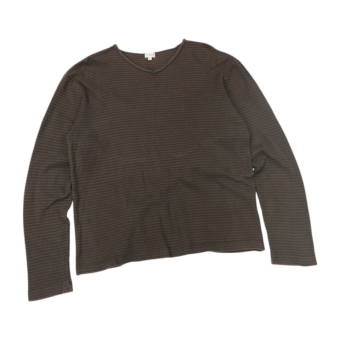 Paul Smith 폴스미스 런던 빈티지 브라운 스트라이프 브이넥 티셔츠 상품이미지1