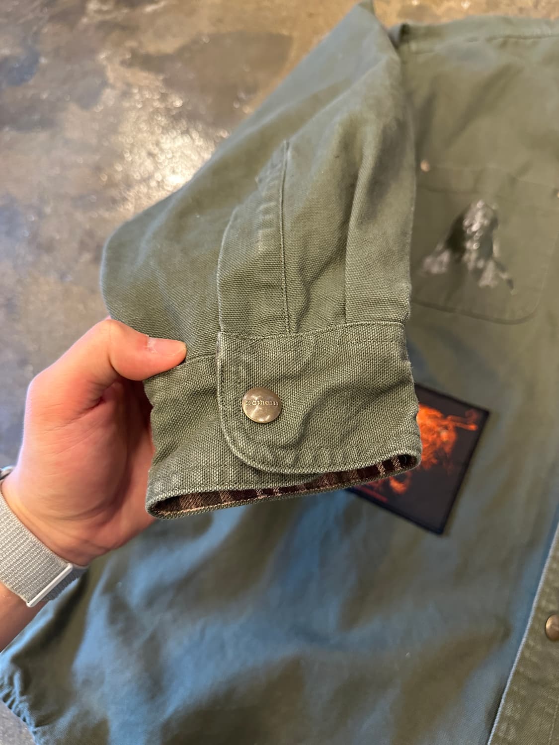 Carhartt AC/DC RockBand 칼하트 락밴드 워크 셔츠 XL 상품이미지7