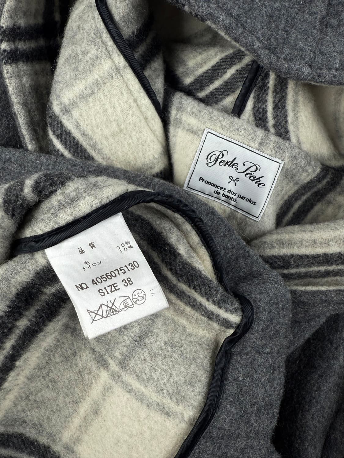 perle peche 후드 울 코트 상품이미지6