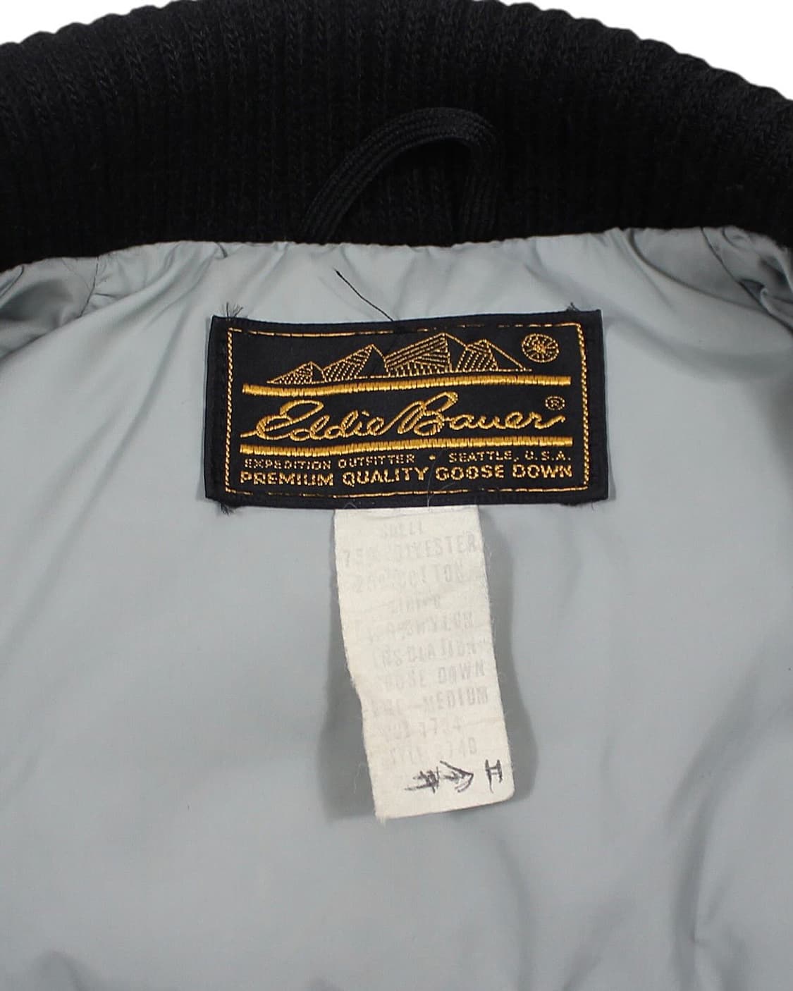 1980s USA 에디바우어 타입 A-1 구스다운 자켓 블랙 빈티지 미제 상품이미지5