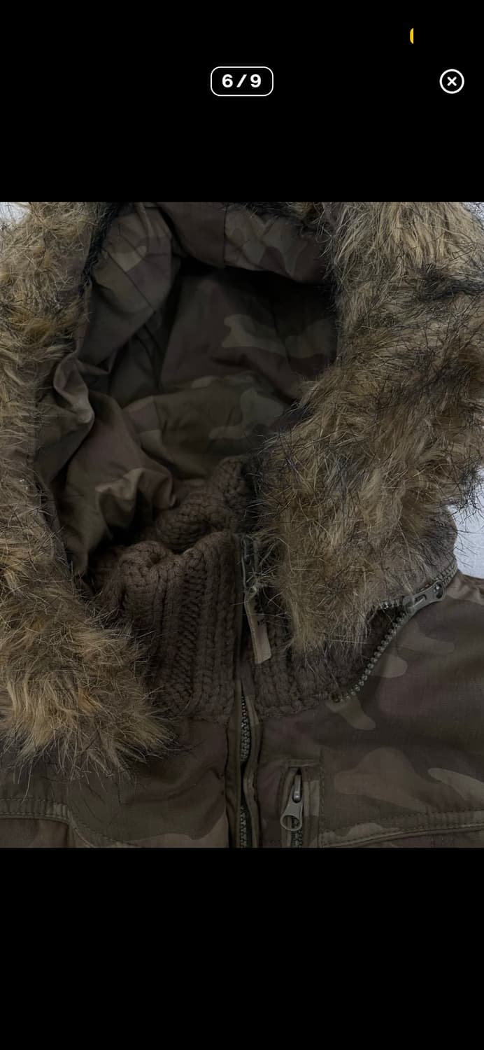 카모 퍼 숏 아우터 패딩 갸루 y2k 상품이미지6