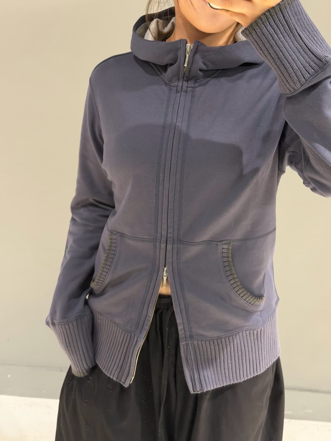 high-neck 2-way zipper hood zip-up 상품이미지2