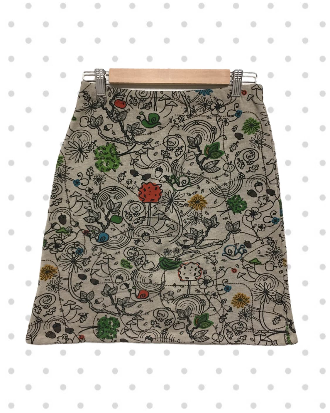 vintage acorn double pattern skirt beige 상품이미지7