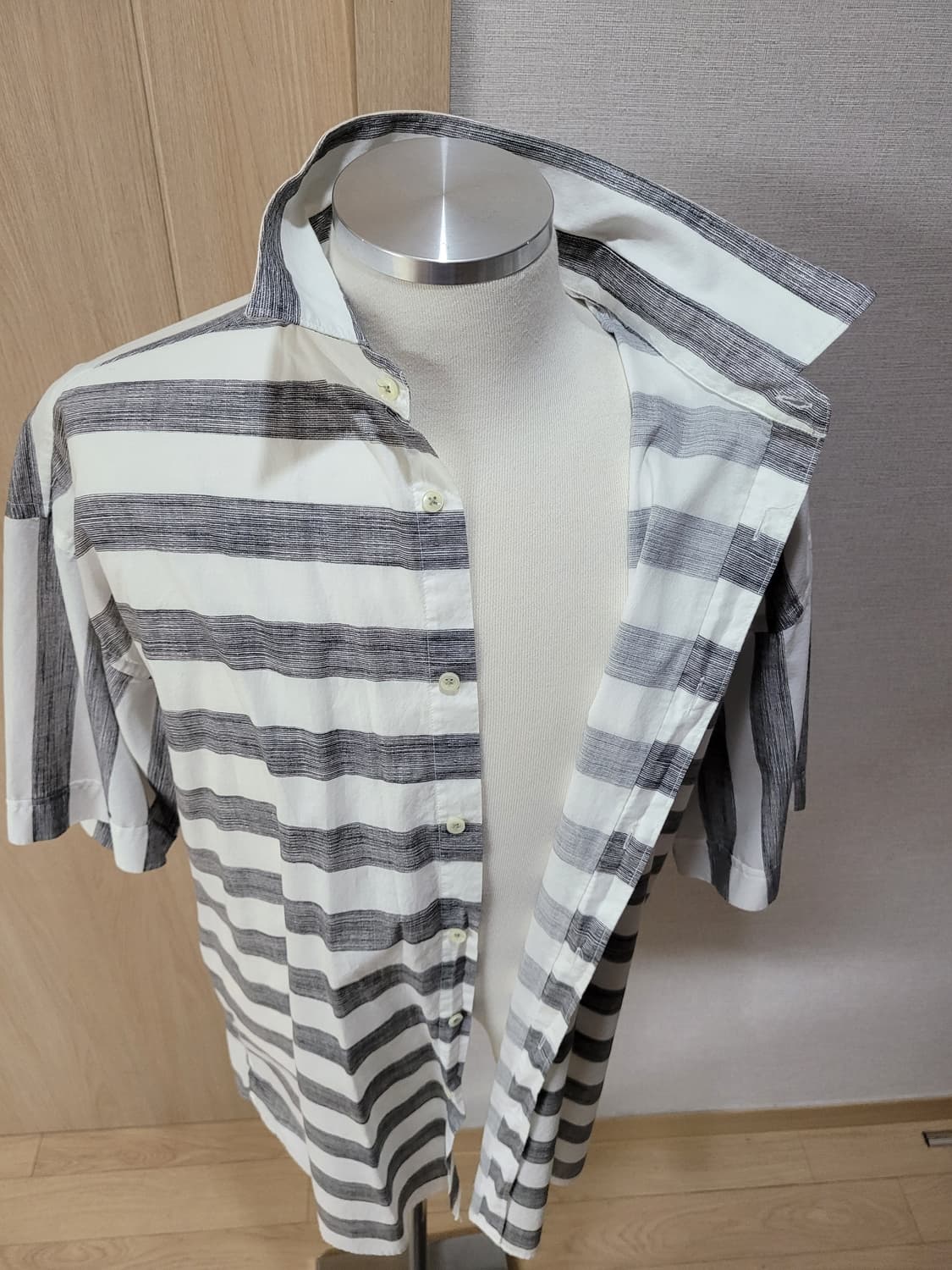 자라맨 ZARAMAN 스트라이프 반팔셔츠 120 화이트 상품이미지7