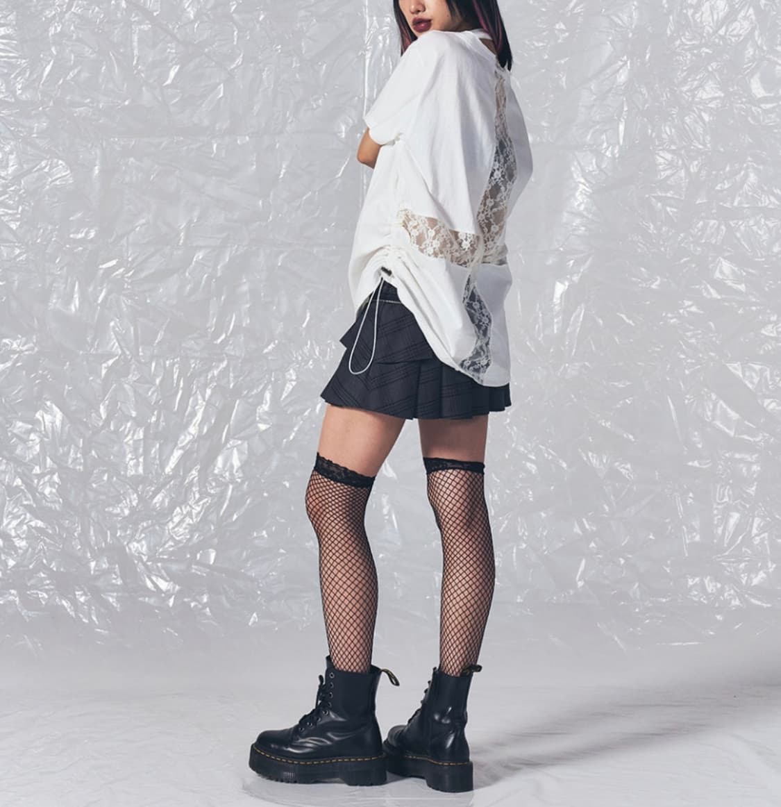 스키즘인듀싱 CROSS STRING T SHIRT WHITE 상품이미지3