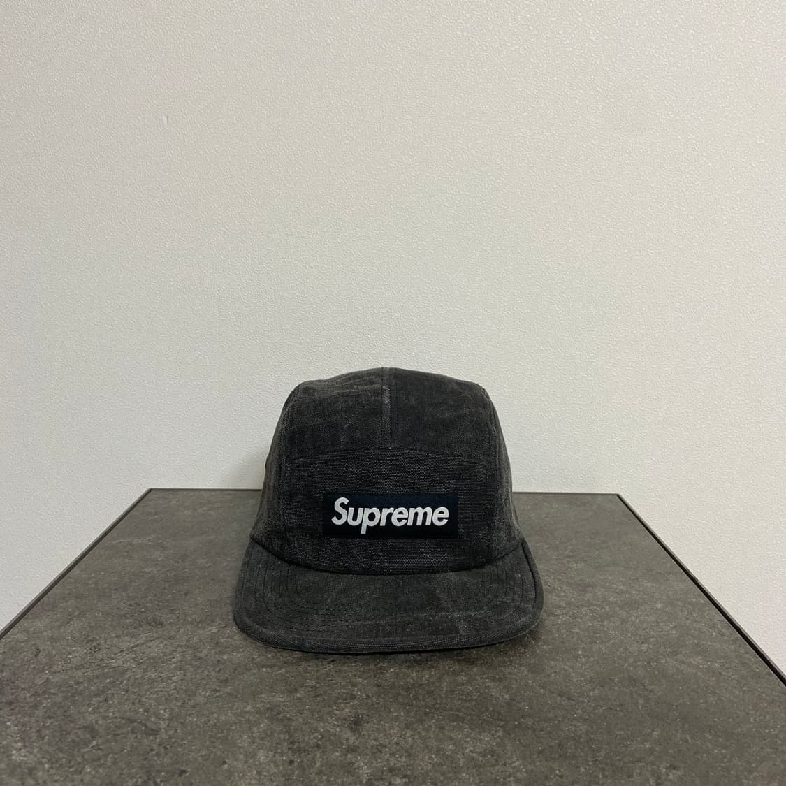 슈프림 스톤 워시드 블랙 박스로고 캠프캡 모자 상품이미지1