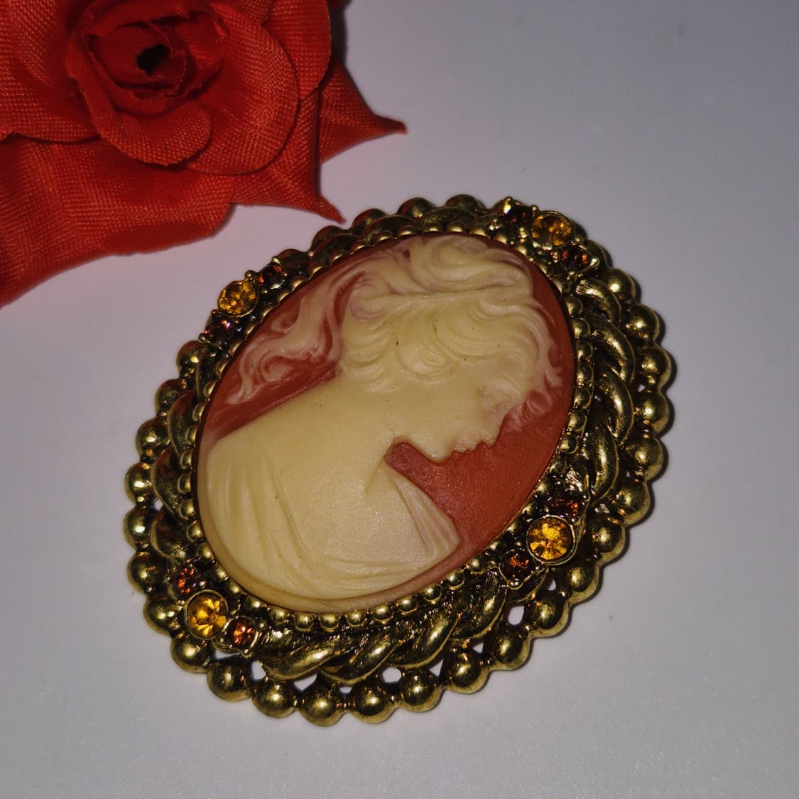 80s 미국 케네스제이 빅 카메오 코스튬 브로치 상품이미지8