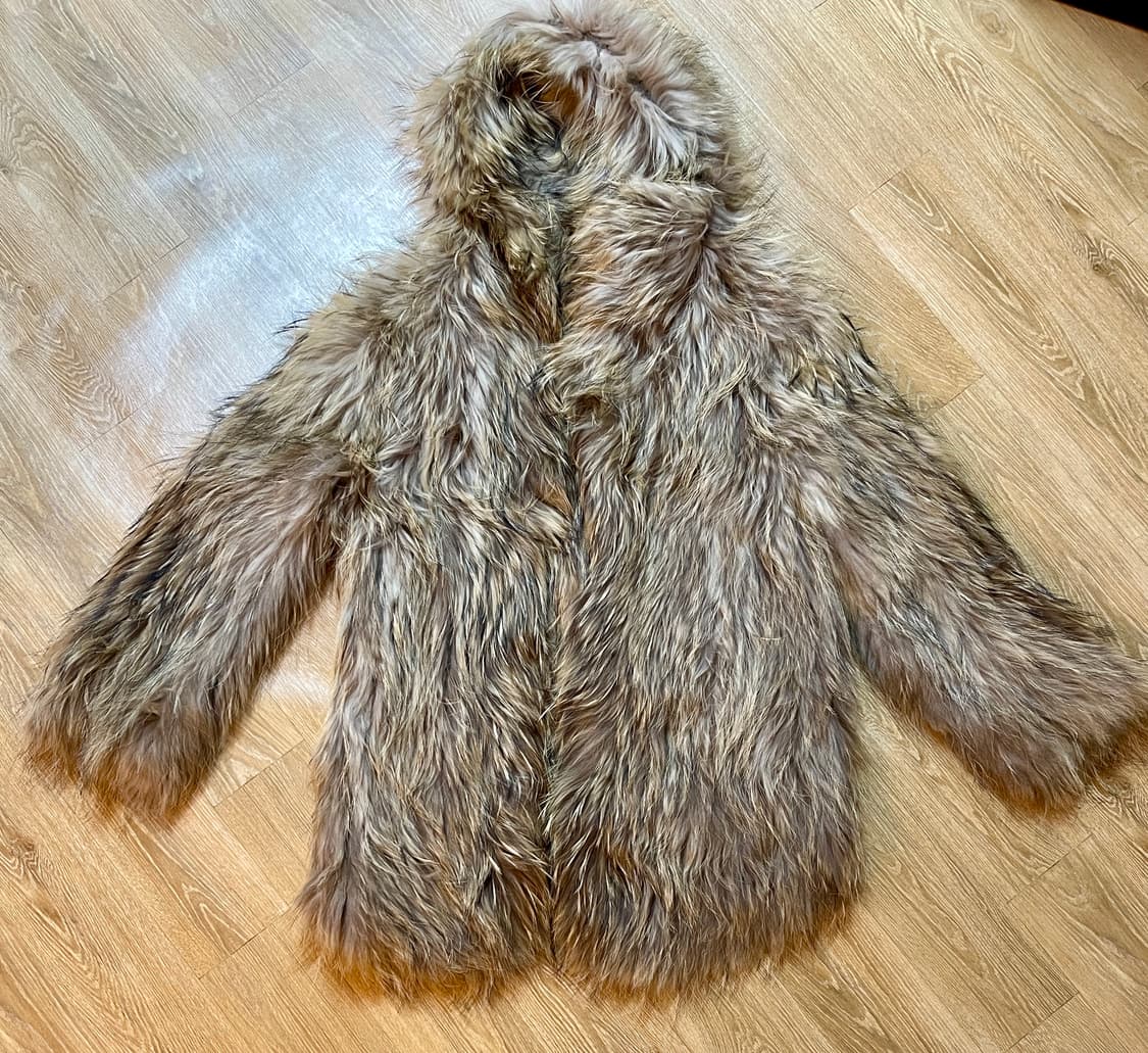 리얼 라쿤퍼 니팅 후드자켓 (S~M) 상품이미지4