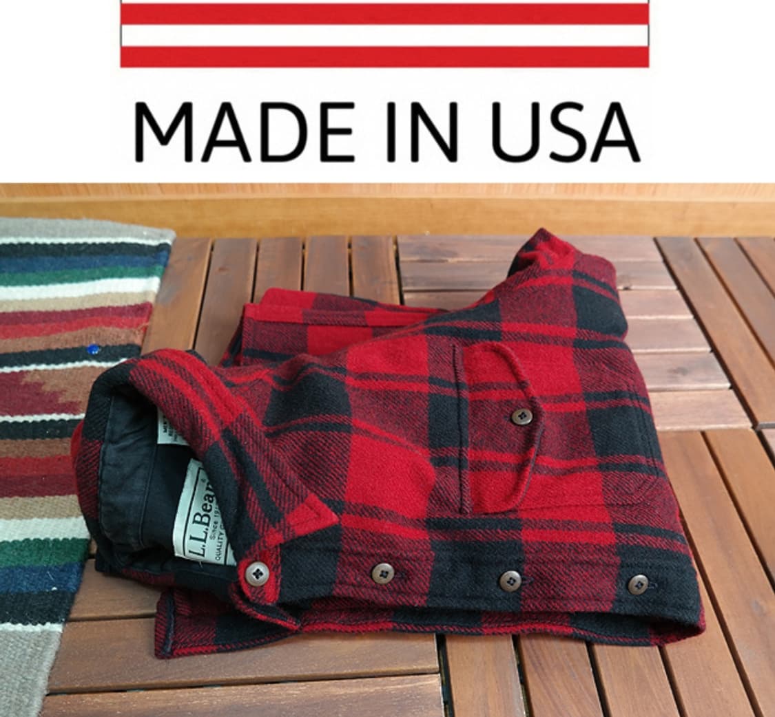 미국산 L.LBEAN 엘엘빈 두툼한 빈티지 울 체크남방 상품이미지1
