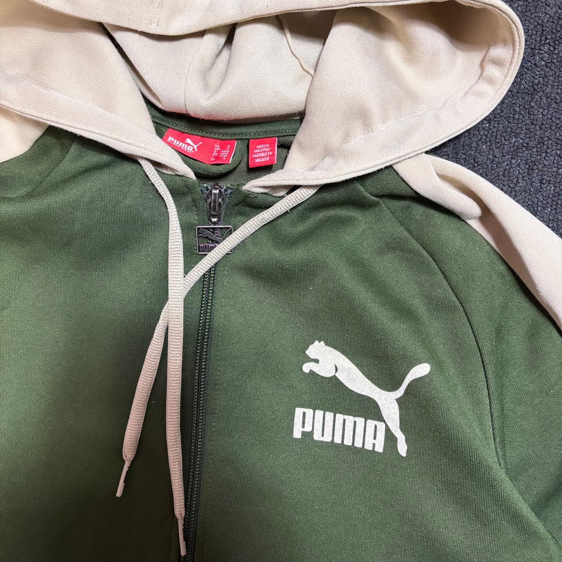 퓨마 대대장 말차 카키 딱붙 후드집업 져지  상품이미지2