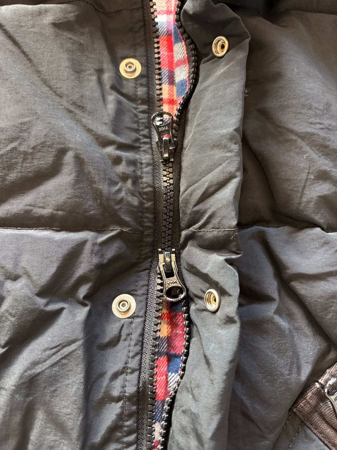 Xlarge 블랙 체크 안감 패딩 베스트 상품이미지5