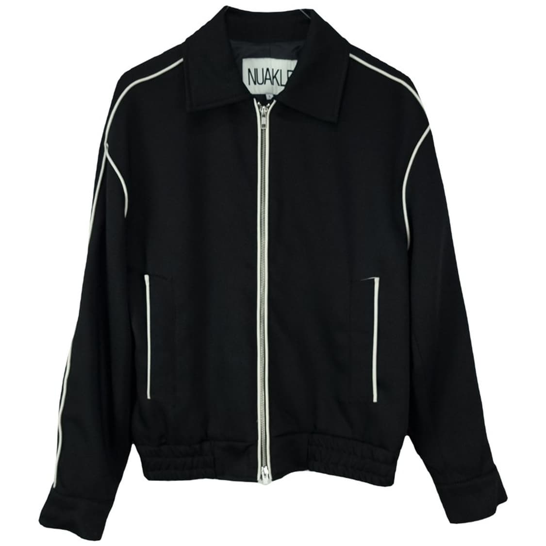 [누아클레] 투웨이 지퍼 파이핑 블루종 자켓 블랙 M19144 상품이미지2