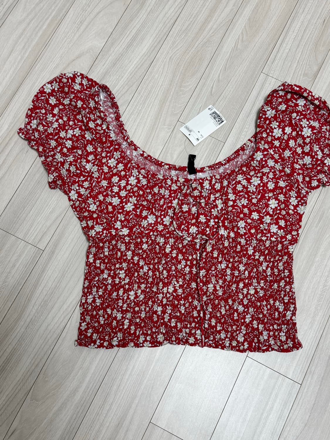[새상품, 택ㅇ]H&m 레드 플라워 블라우스🥀 상품이미지3
