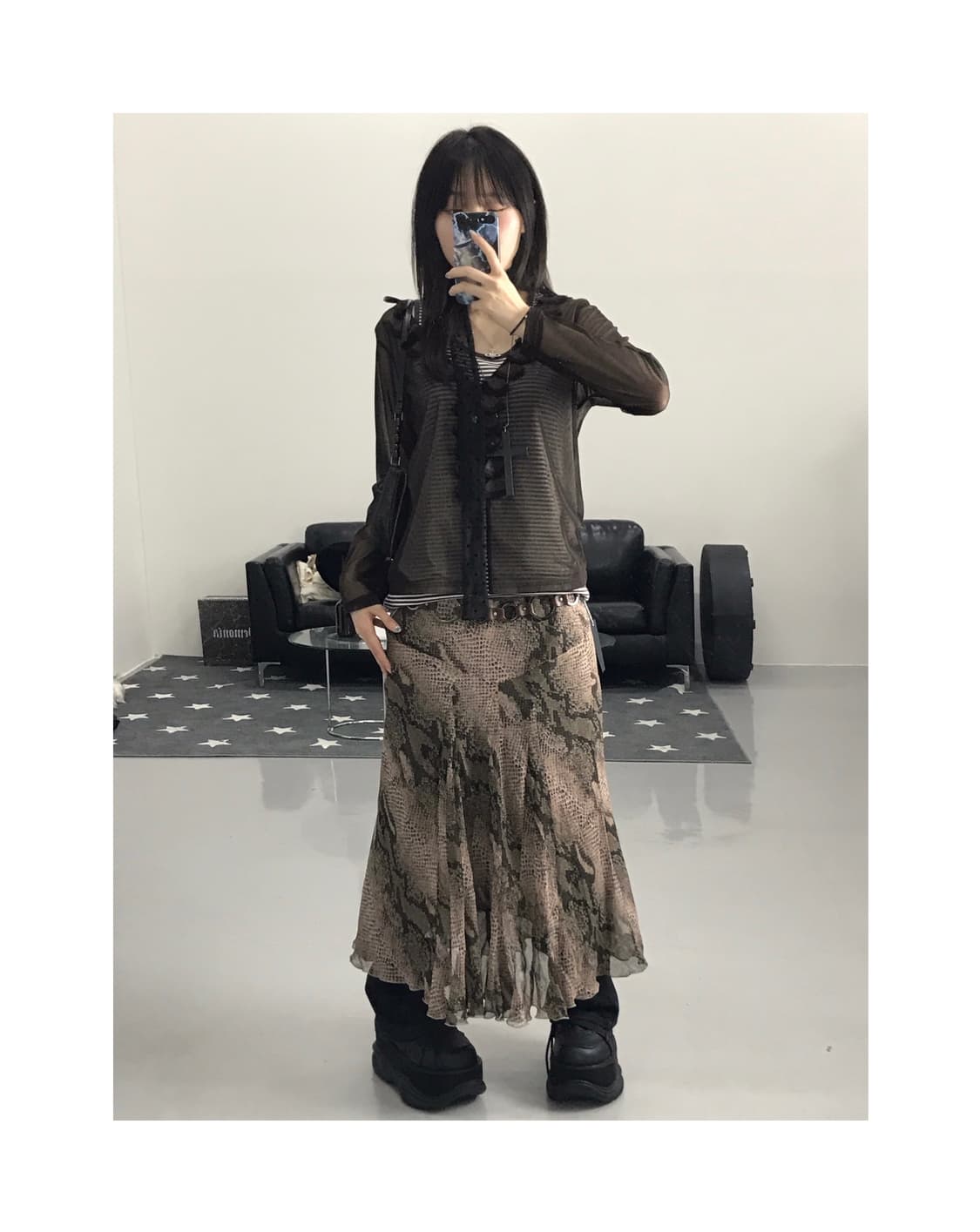 Jpn Brown see-through cardigan 상품이미지1