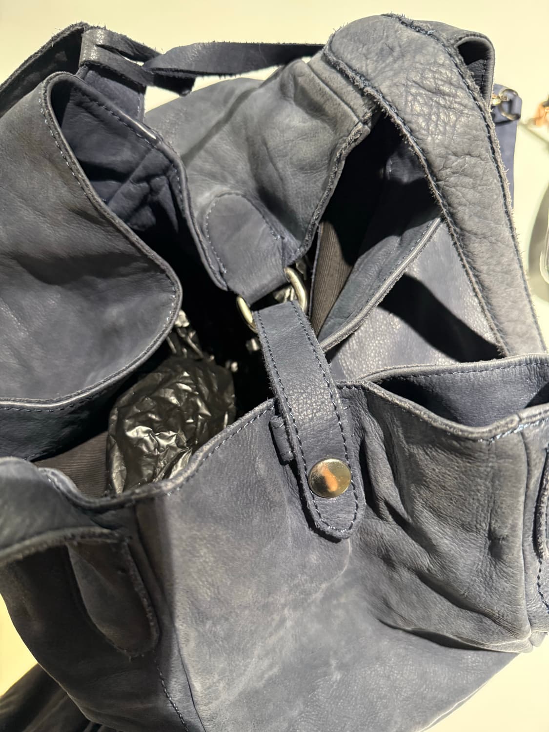 Italy real leather ash blue shoulder bag 상품이미지6