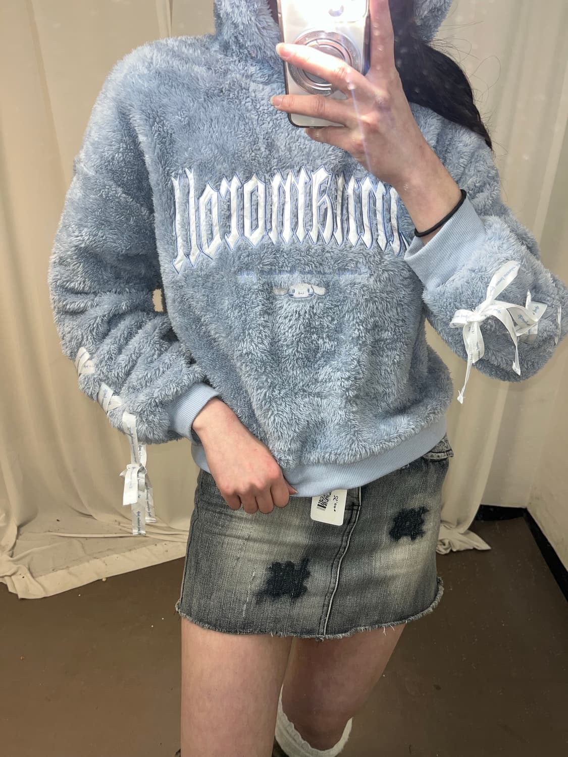 시나모롤 후리스 후드티 상품이미지5