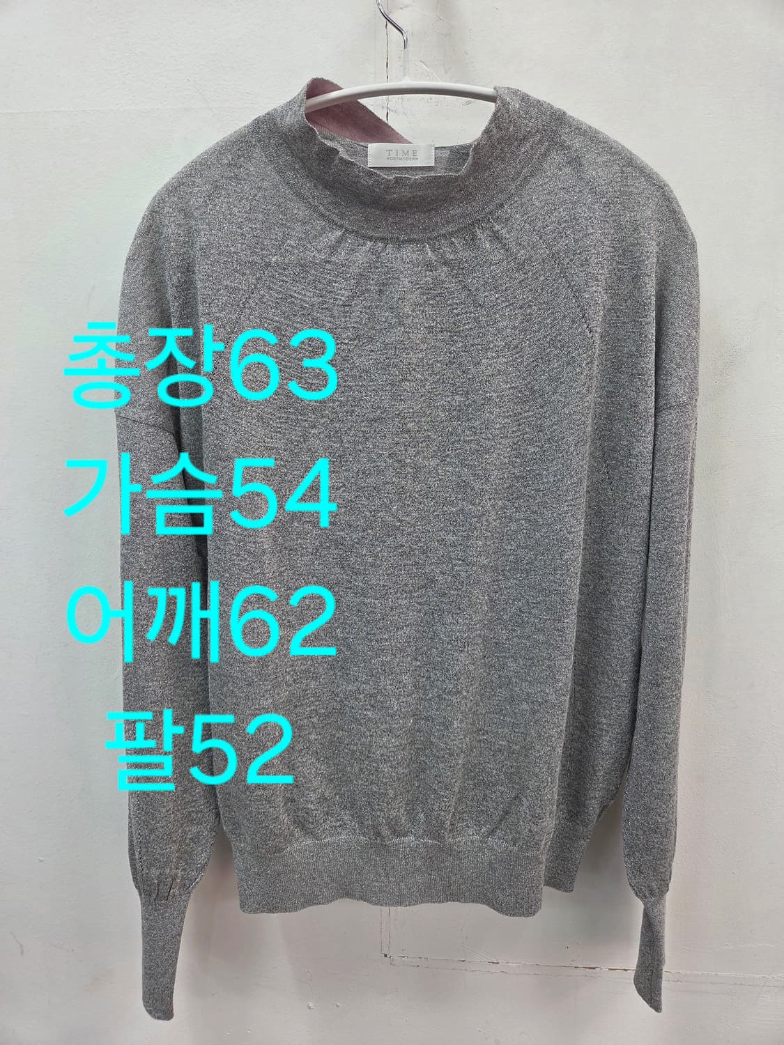 F 한섬 타임 TIME 캐시미어 회색 여성 반짝이 니트 상품이미지1