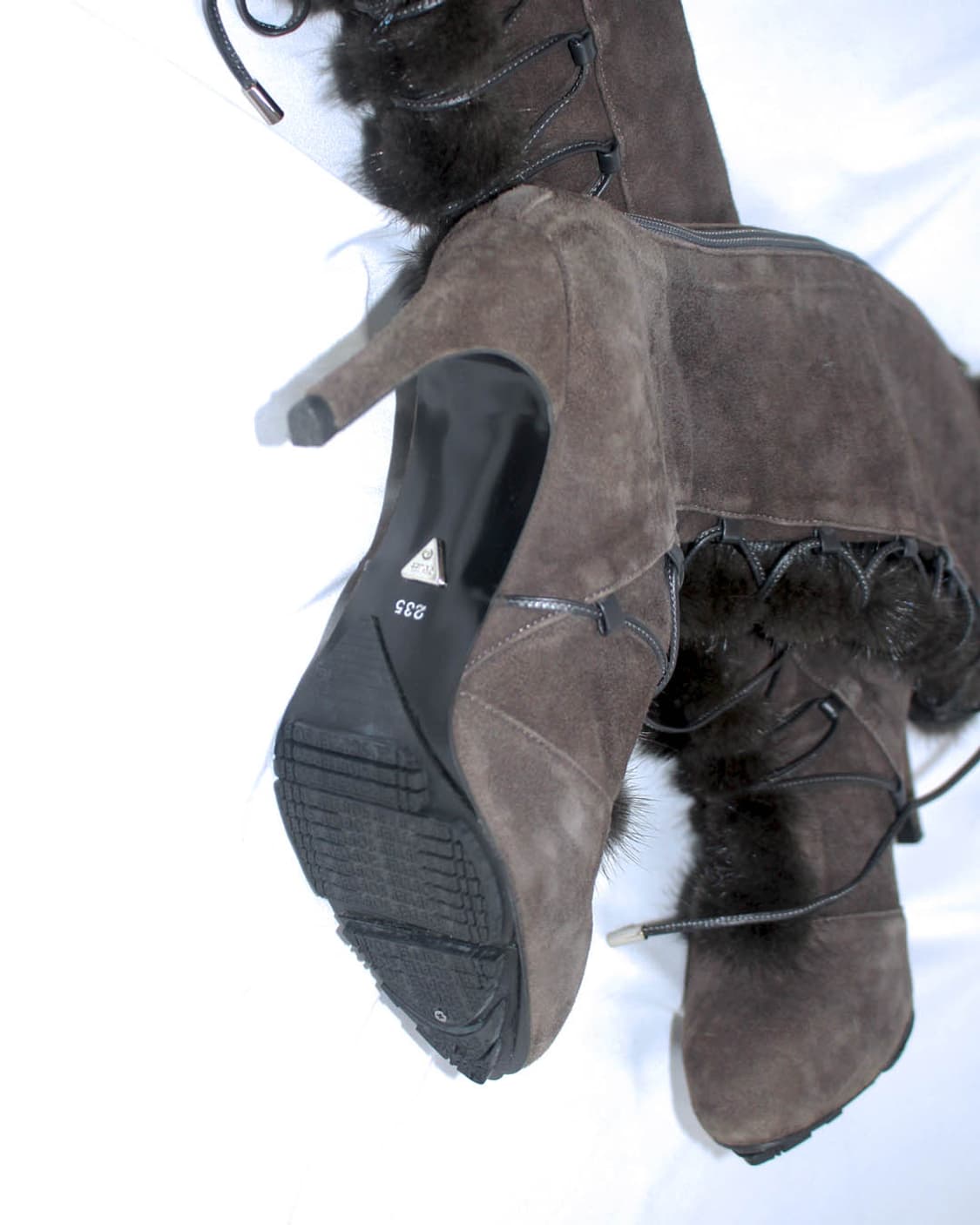 GUESS suede fur-leather strap long BOOTS 상품이미지3