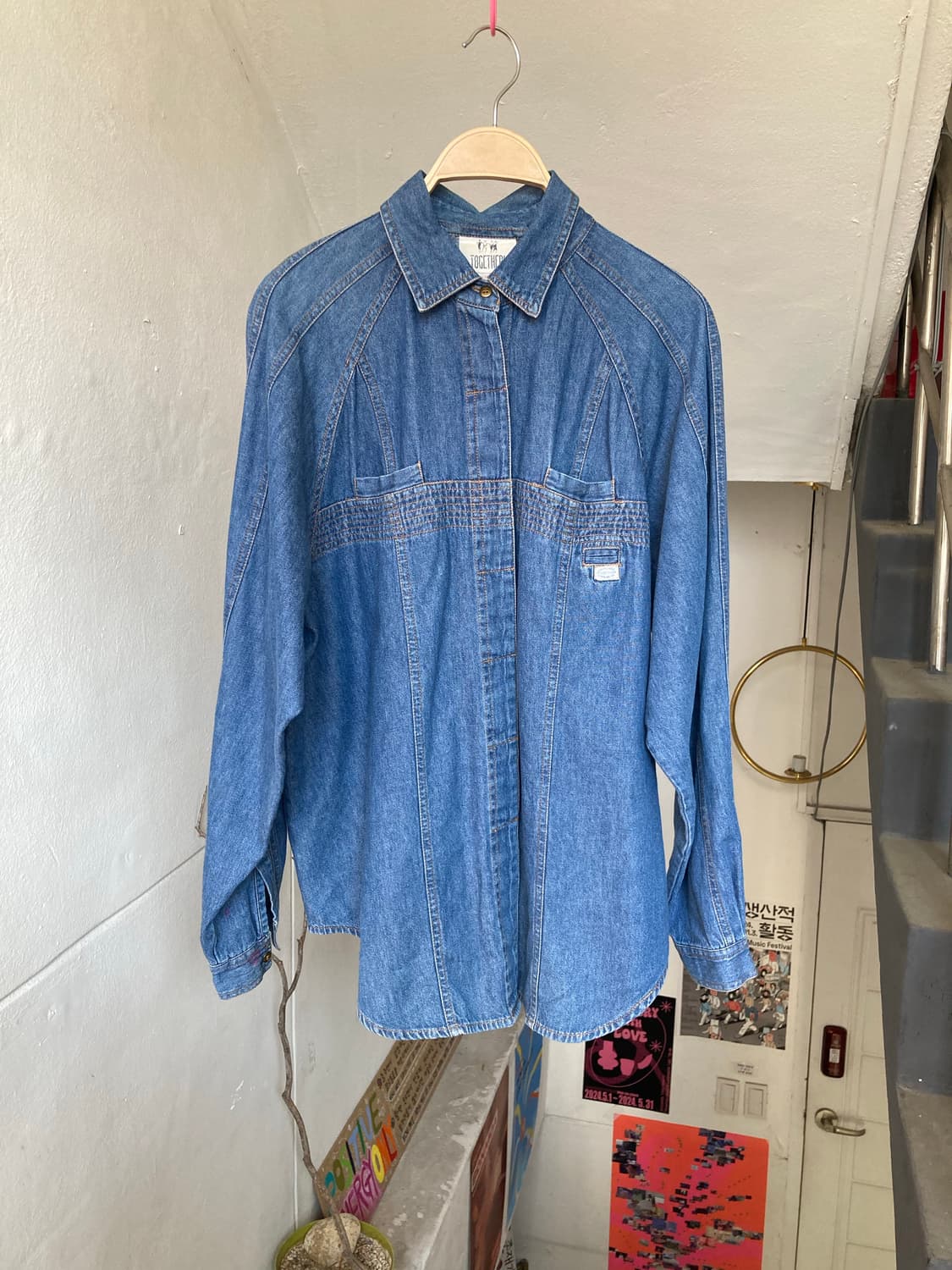 빈티지 포켓 데님 셔츠 상품이미지1
