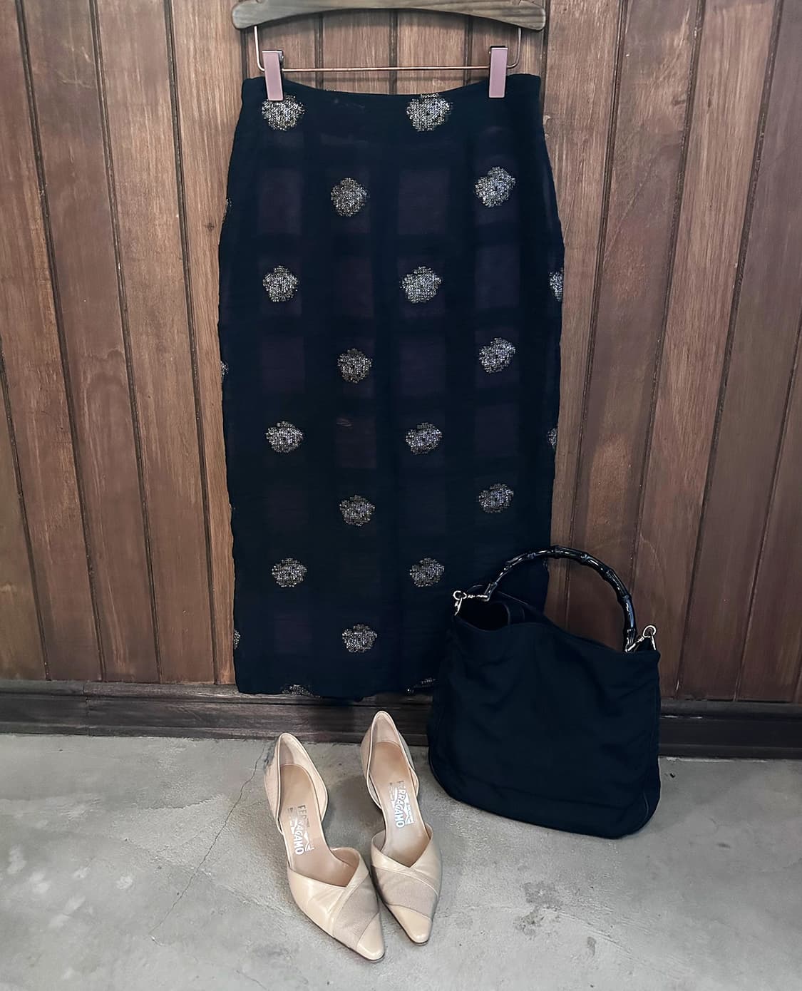 NEEDLES sheer jacquard dot layered skirt 상품이미지8
