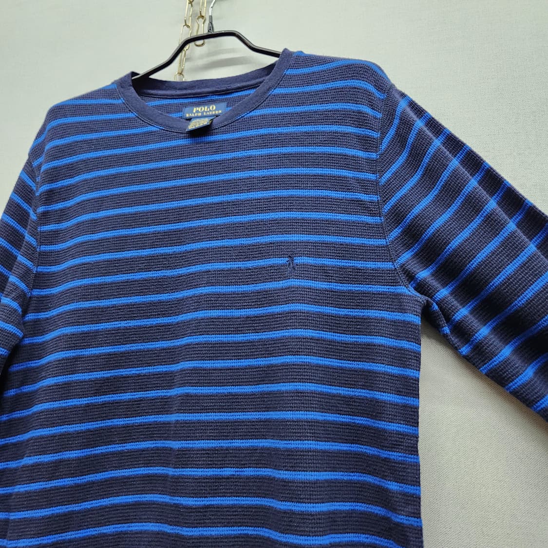 폴로랄프로렌 로고 스트라이프 와플 긴팔 롱슬리브 M(M)남여공용 상품이미지3