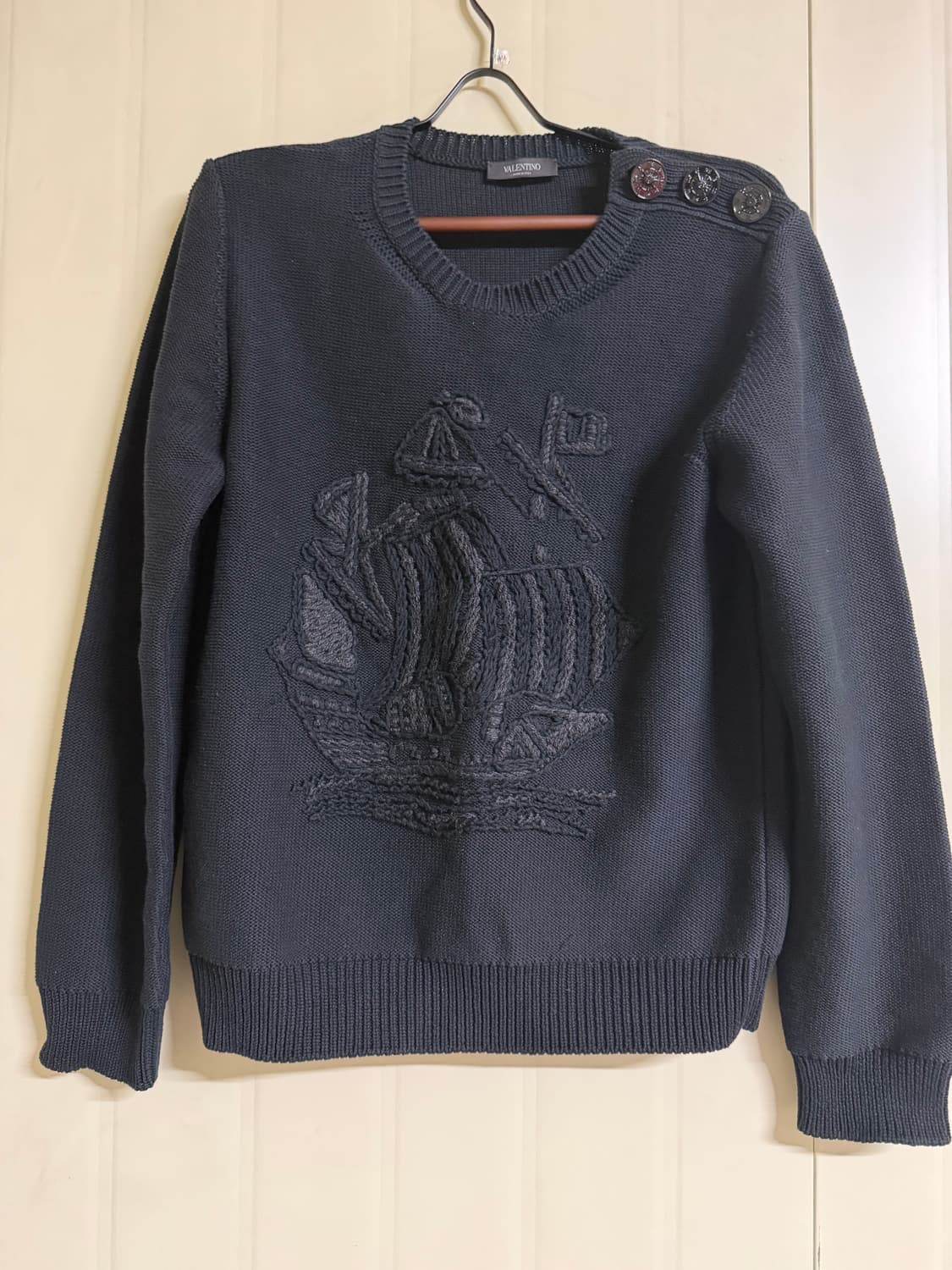 발렌티노(Valentino)  선박 자수 니트 스웨터 m 상품이미지1