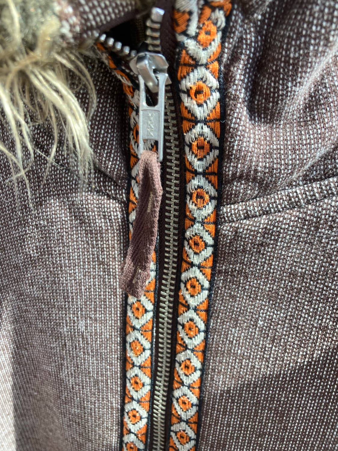 빈티지 퍼 에스닉 후드집업 자켓 상품이미지5