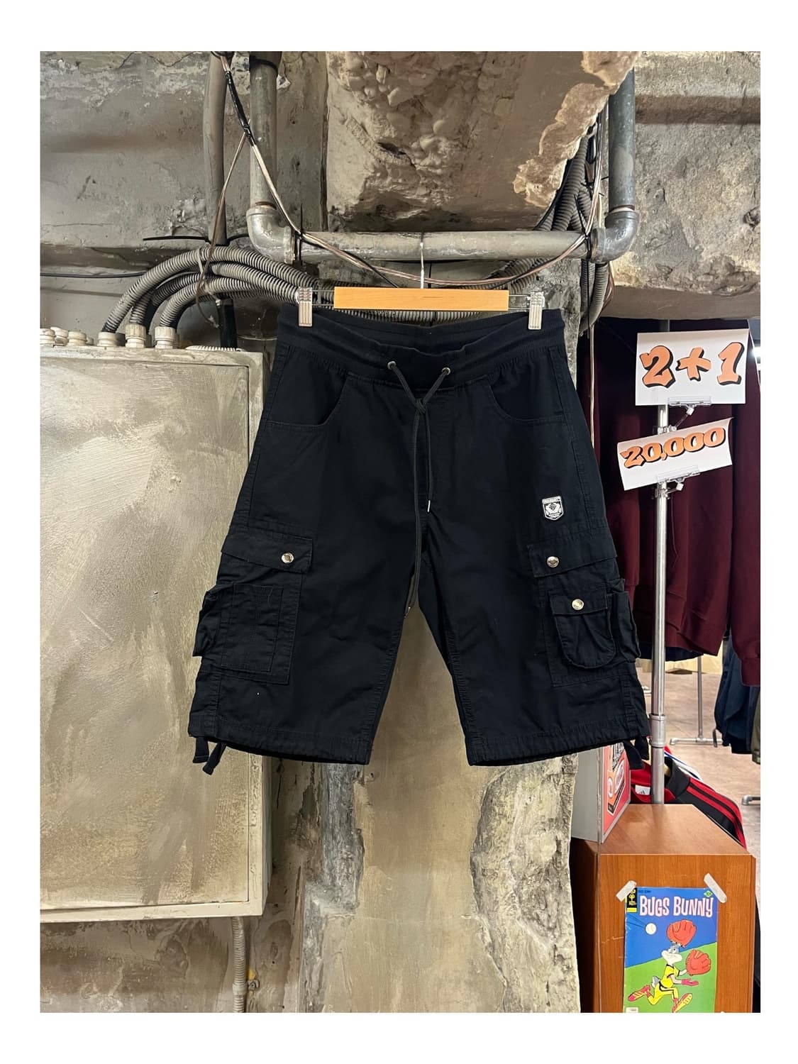 빈티지 밴딩 카고 하프 팬츠 블랙 #csz3565 상품이미지1