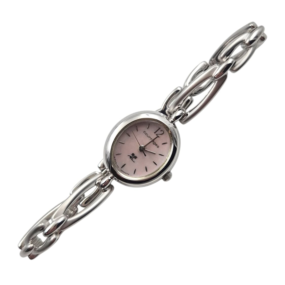 90s 꾸레쥬 핑크 자개 오발 손목 시계 상품이미지2