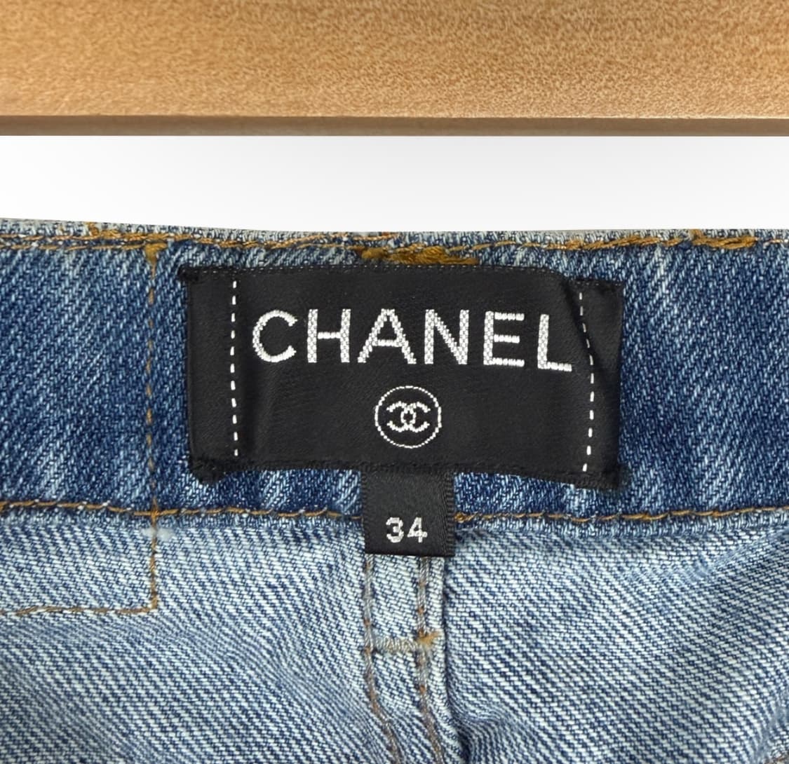 [34] 샤넬 여성 CC로고 사이드 데님 스키니진 팬츠 라이트 블루 리사 상품이미지8