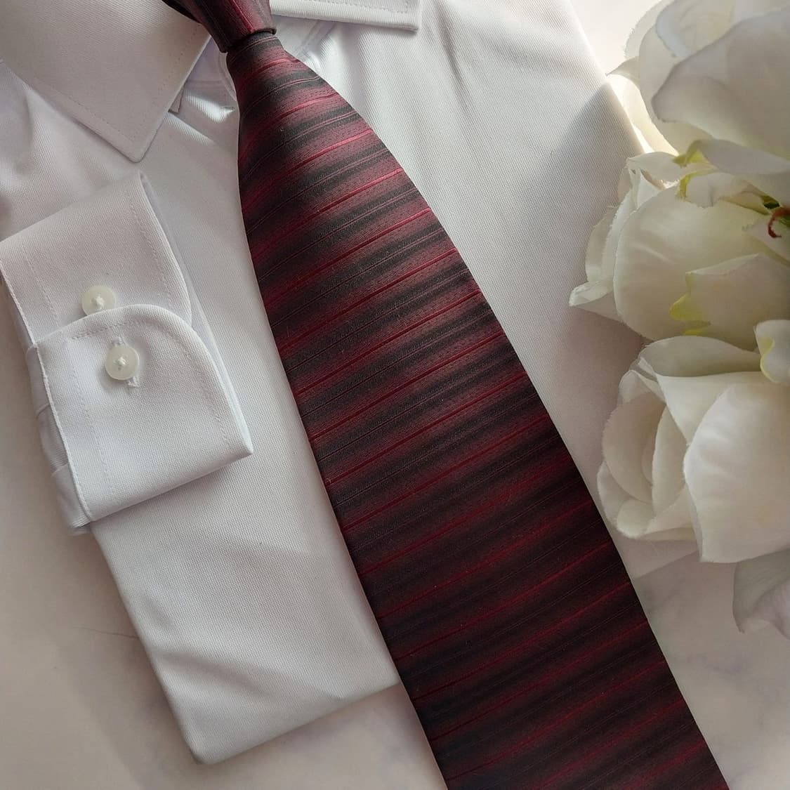 테드 라피두스 실크 와인 스트라이프 넥타이 10cm A+등급 K1334
 상품이미지8
