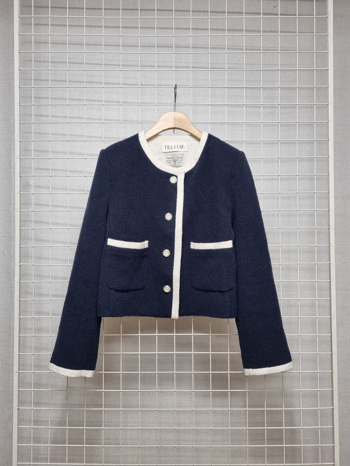 (택포) 틸아이다이  트위드자켓 (네이비) 상품이미지1