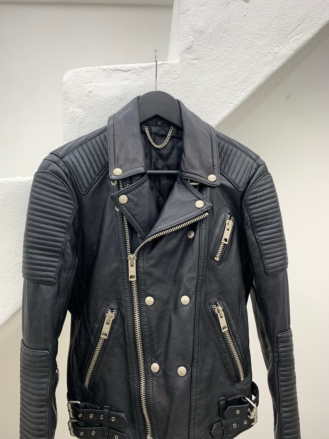 Biker lambskin leather rider jacket  상품이미지2